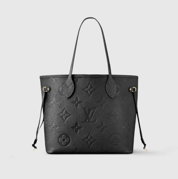 LV Neverfull MM Monogram Monogram Empreinte Leather Handbag - Black