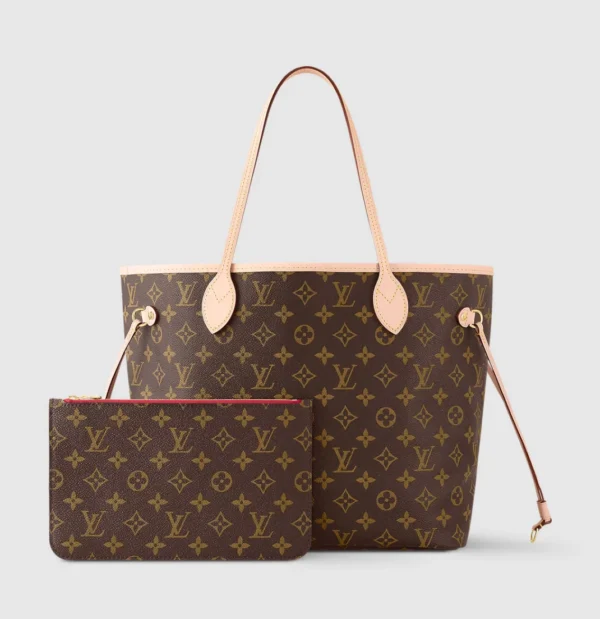 LV Neverfull MM Monogram Canvas HandBag - Cherry - Image 2