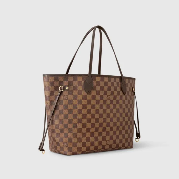 LV Neverfull MM Damier Ebene Canvas HandBag - Cherry - Image 5