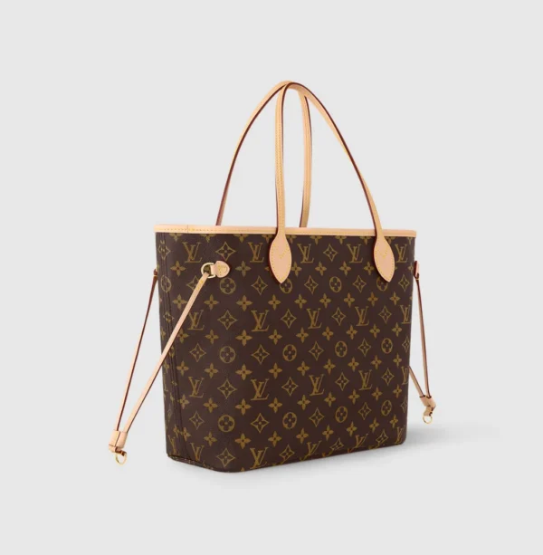 LV Neverfull MM Monogram Canvas HandBag - Cherry - Image 4