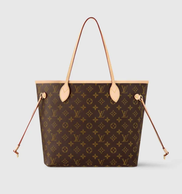 LV Neverfull MM Monogram Canvas HandBag - Rose Beige - Image 4