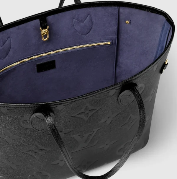 LV Neverfull MM Monogram Monogram Empreinte Leather Handbag - Black - Image 6
